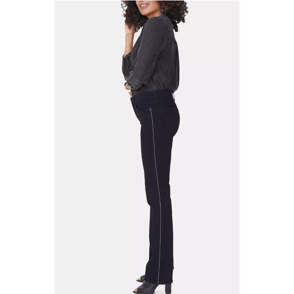 NYDJ Marilyn Tummy-Control Zipper Embellished Straight-Leg Jeans SIze 0 NWT - Picture 5 of 15